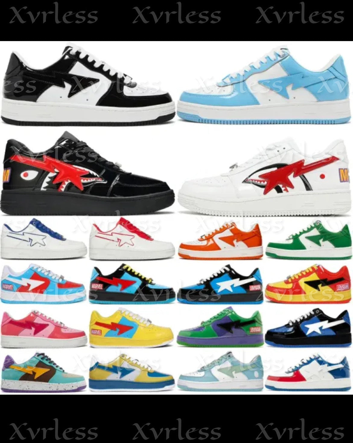 Men/Women Designer Low Shark STA SK8 Bape Shoes
