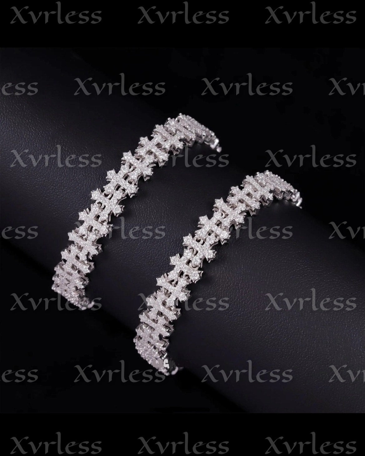 Luxurious Designer VVS Moissanite Cross Link Bracelet